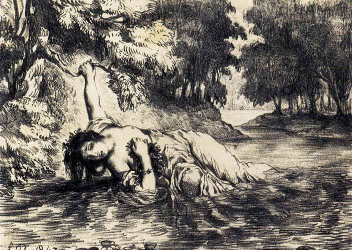 Eugene Delacroix The Death of Ophelia Germany oil painting art
